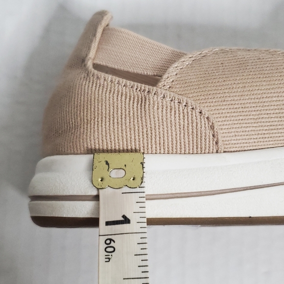 Clarks Cloudsteppers Slip On Shoes Size 7.5 M Taupe Canvas Striped Casual Comfy - Picture 10 of 10
